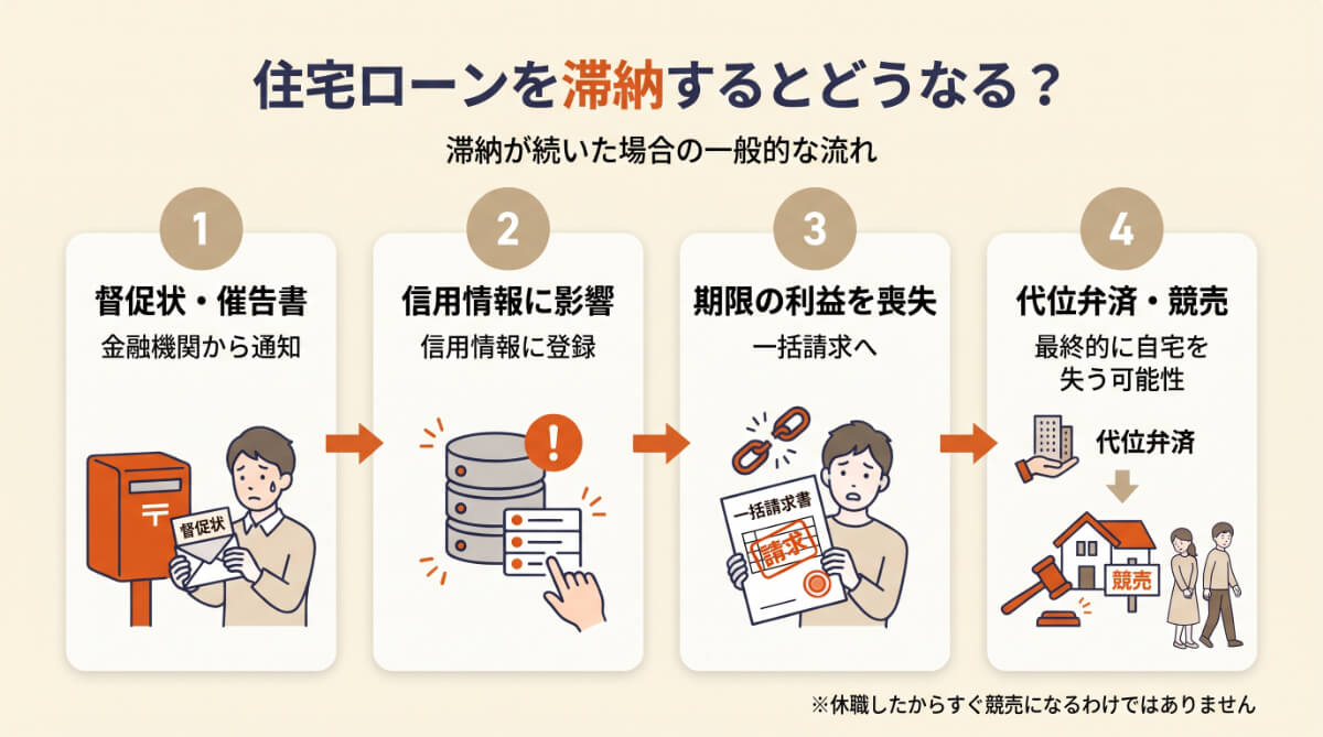 住宅ローンを滞納するとどうなる？