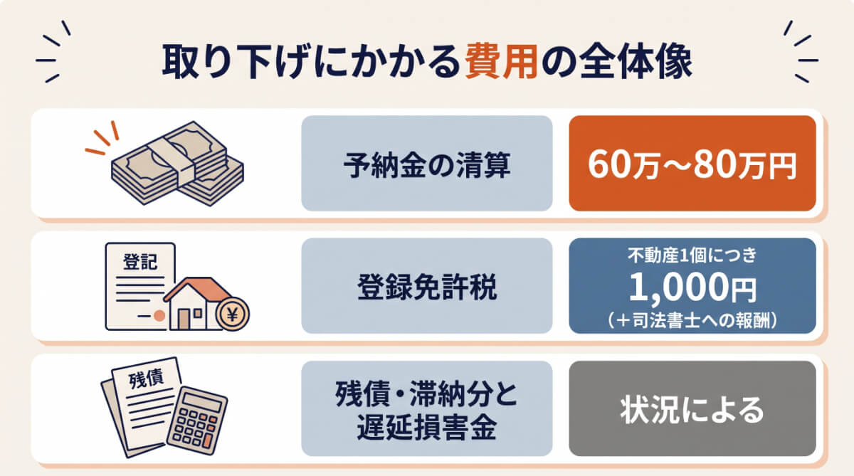 競売取り下げで発生する費用の内訳・金額の目安