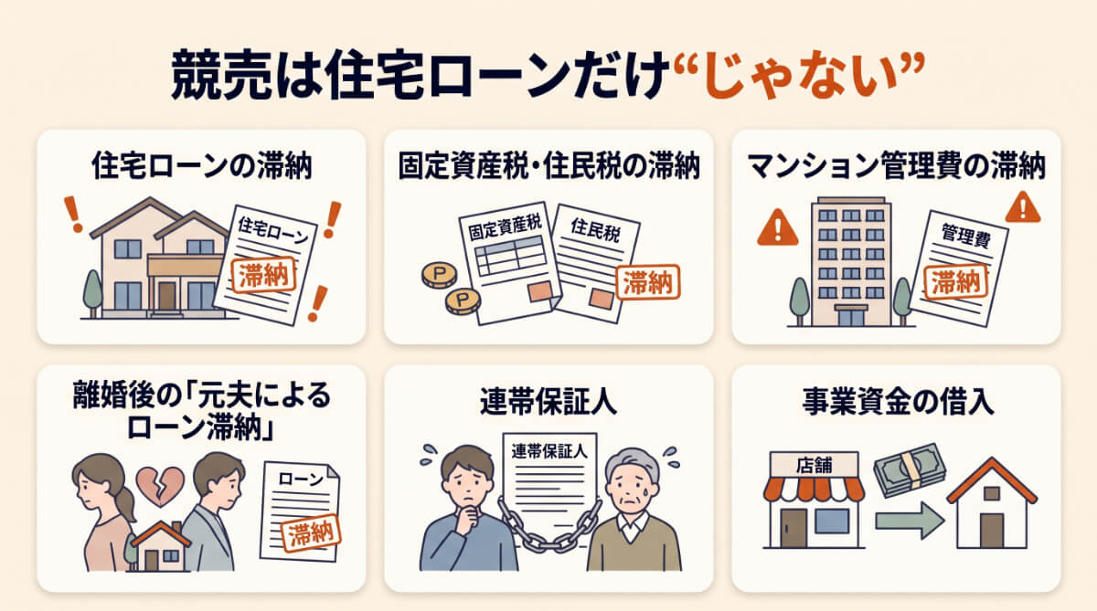 競売にかけられる主な理由
